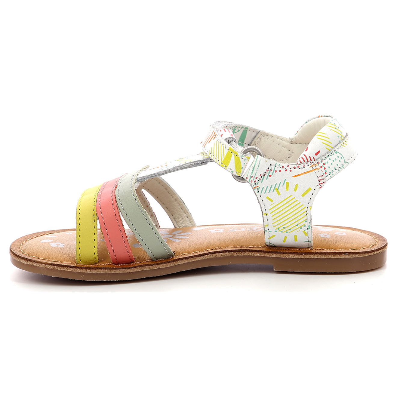 Kickers Sandales en Cuir Diamanto blanc/sunshine