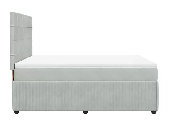 Sommier à lattes de lit et matelas Gris clair 140x190cm Velours