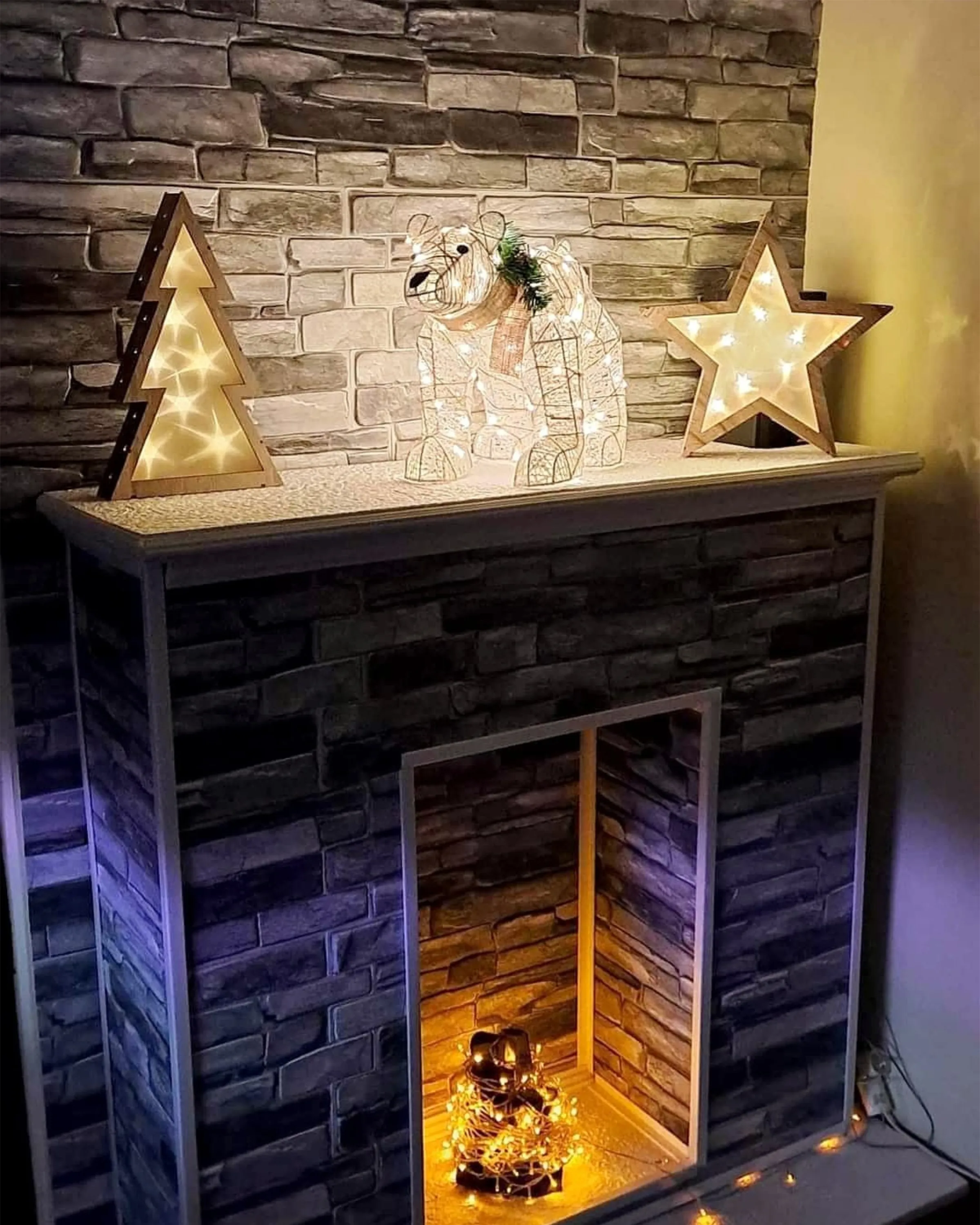 Buitendecoratie LED SIVULA Beer 34 cm Wit