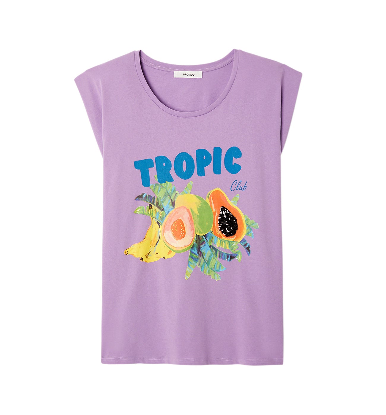 T-shirt col rond Femme - Imprimé lilas