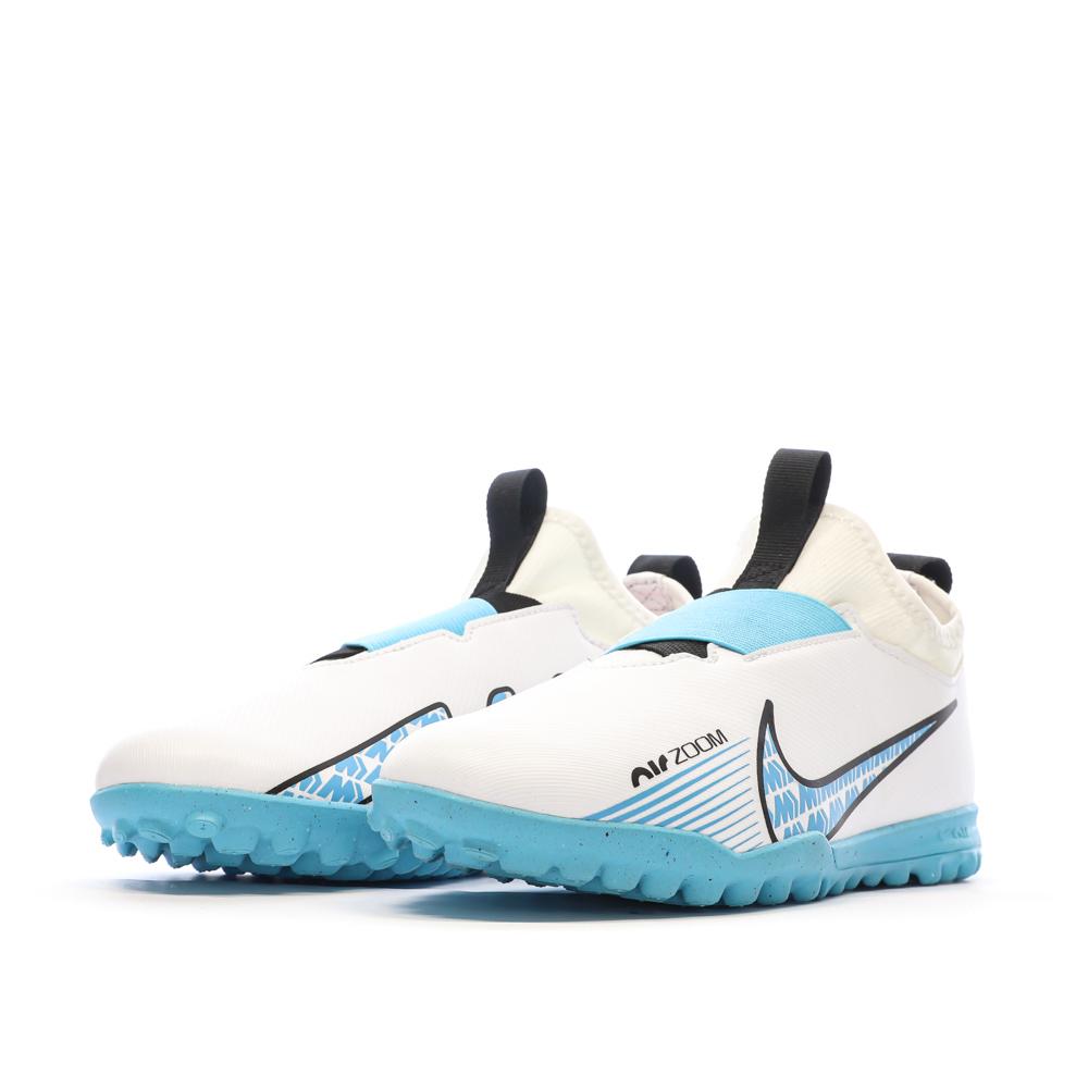 Nike Chaussures de Football Blanc/Bleu Junior Nike Zoom Vapor 15 Academy TF