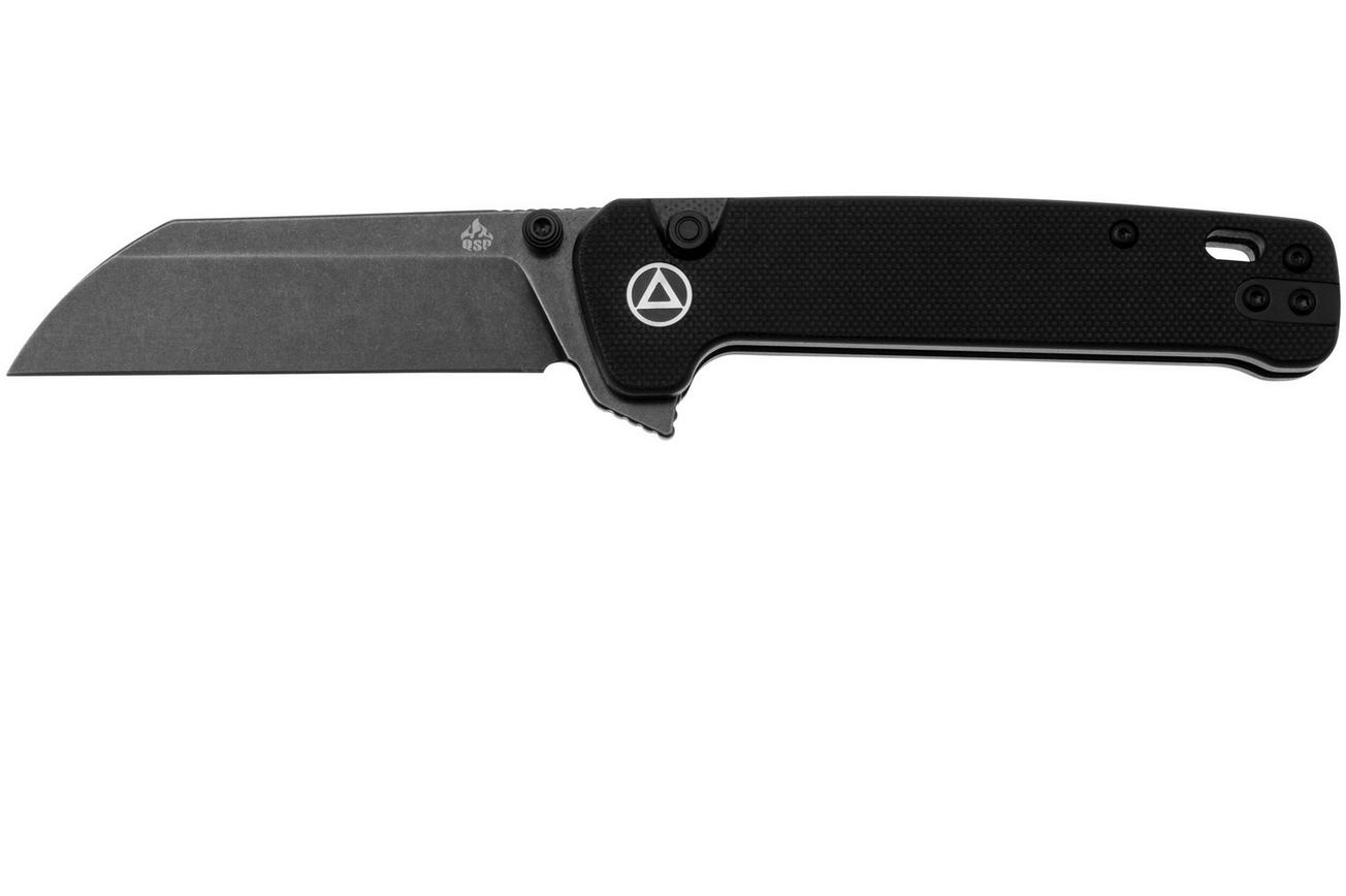 QSP Knife Penguin Button Lock QS130BL-A2, Black, Black G10, zakmes