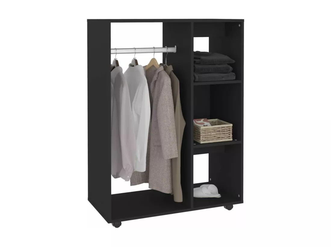 Garde-robe Noir 80x40x110 cm Bois d’ingénierie