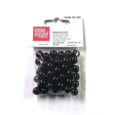 Knorr Prandell Holzperlen 10mm, schwarz, 56 Stück