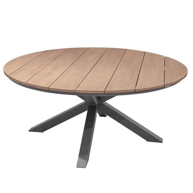 Table de jardin ronde ORIENGO Acacia & Graphite