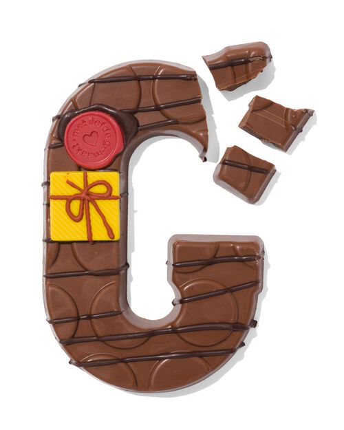 lettre G en chocolat au lait décorée à la main 200g