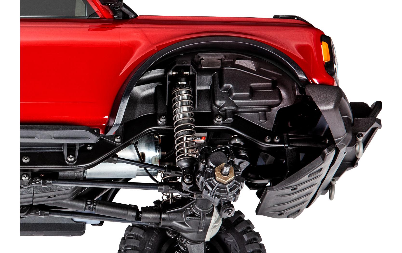Scale Crawler TRX-4 Ford Bronco 2021, Rot ARTR, 1:10<br>TRX-4 Rockcrawler mit 2-Gang Getriebe, Differentialsperre und offizieller 2021 Ford Bronco Karosserie