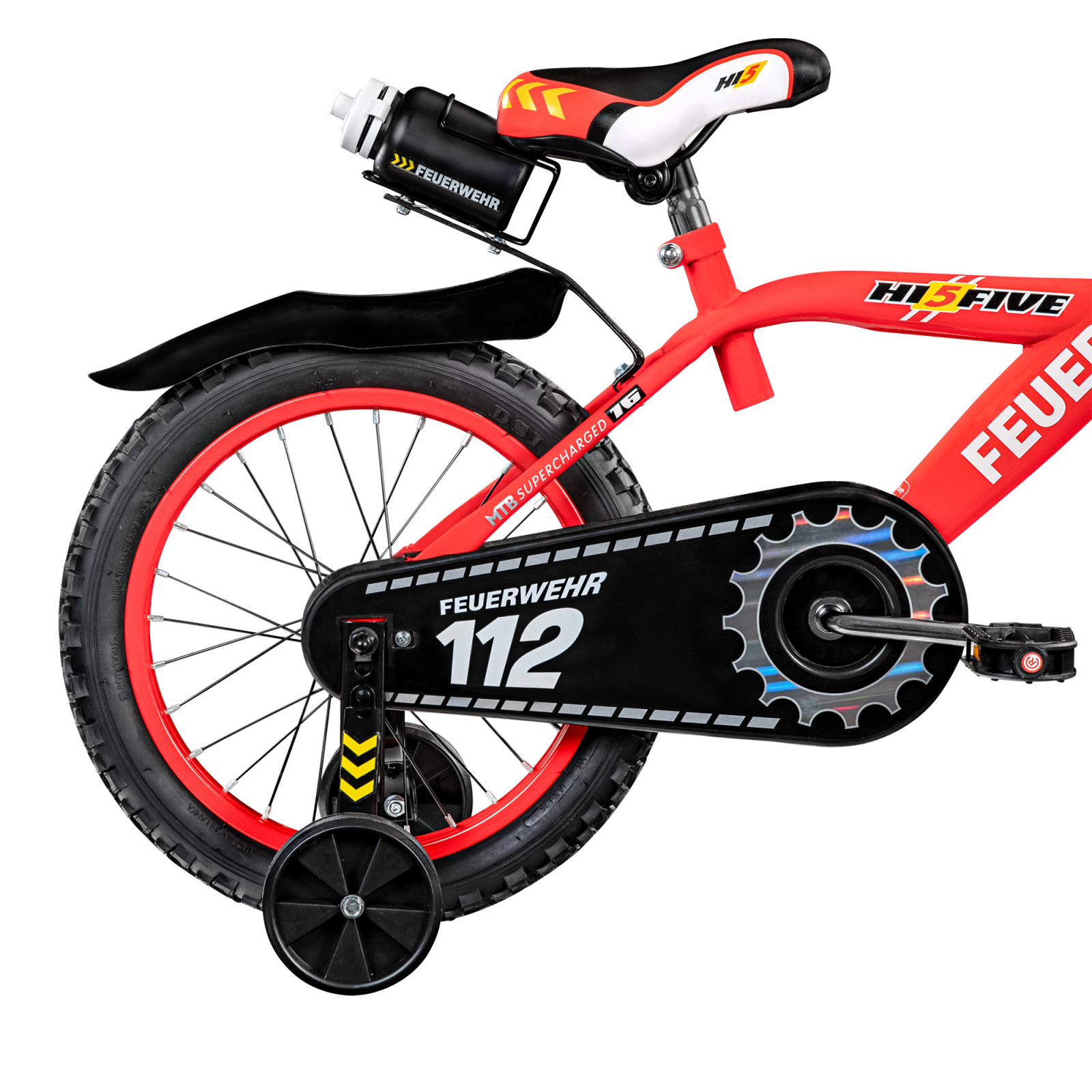 Kinderfahrrad Hi5 FEUERWEHR 16'' - rot - 1-Gang