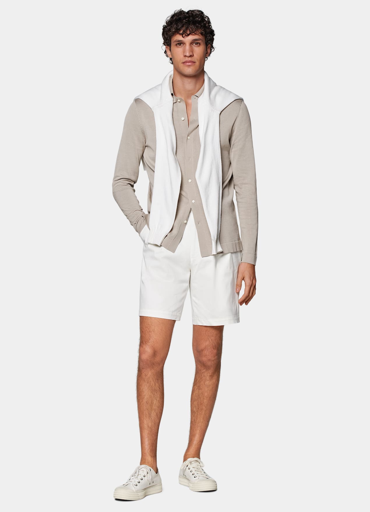 Short Straight Leg blanc cassé