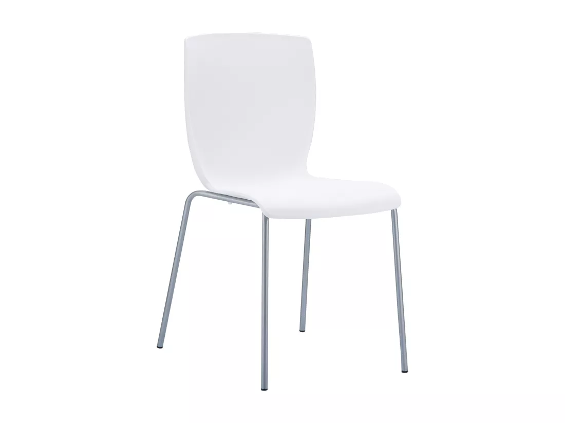 Chaise de conférence - Plastique & Aluminium - Blanc - Mio