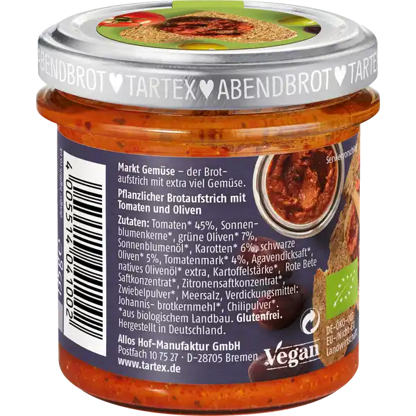 Bio Abendbrotaufstrich Tomaten Olive