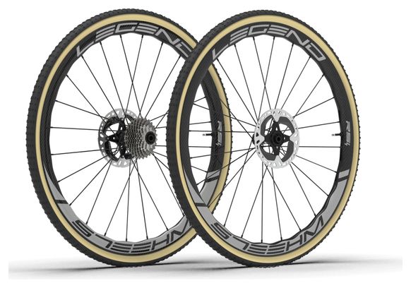 Paire de Roues Legend Wheels 35T CX RS⁴ - 12X100 - 12X142mm - DT 240 EXP - Disc Centerlock - Sram XDR
