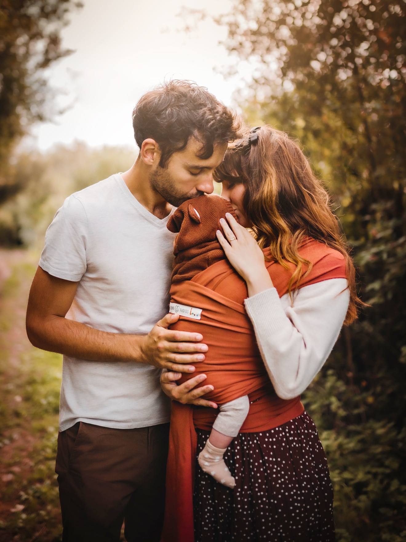 Canguru para bebê Basic Bio LOVE RADIUS, tamanho médio, laranja, liso