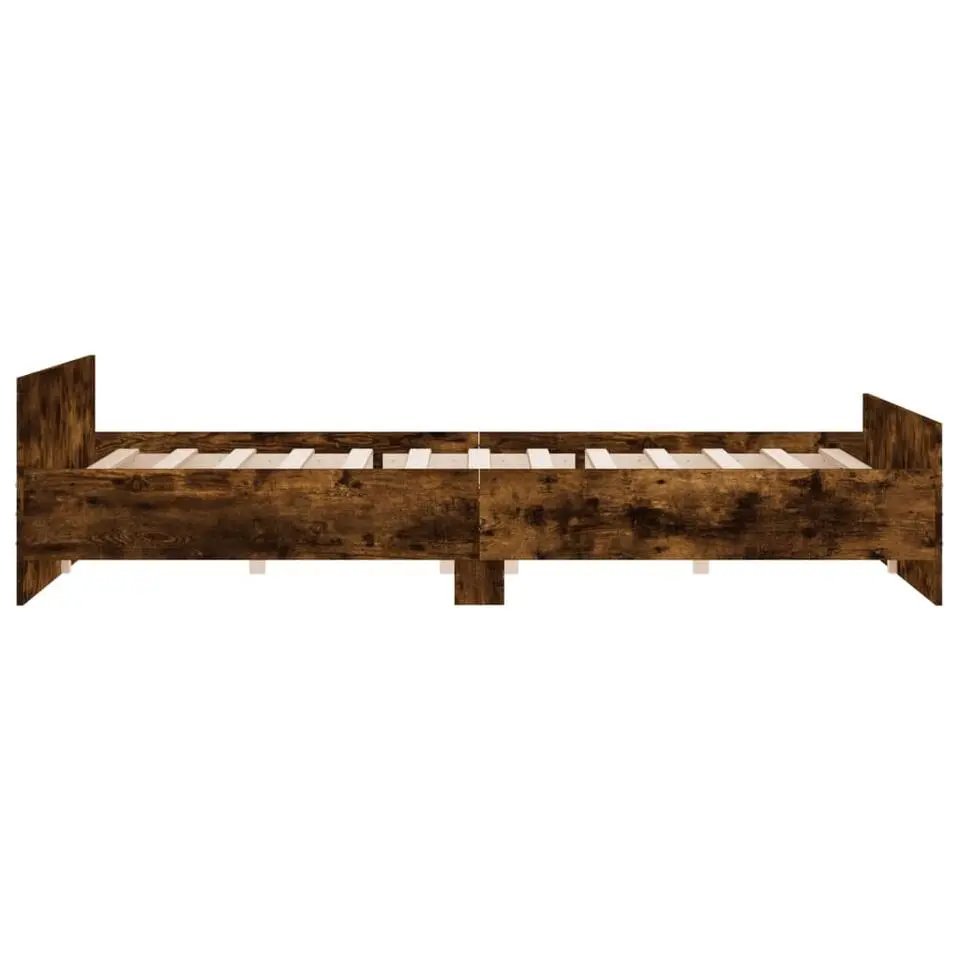vidaXL - Bed frame met hoofd- en voeteneinde - Gerookt eiken - 180x200 cm