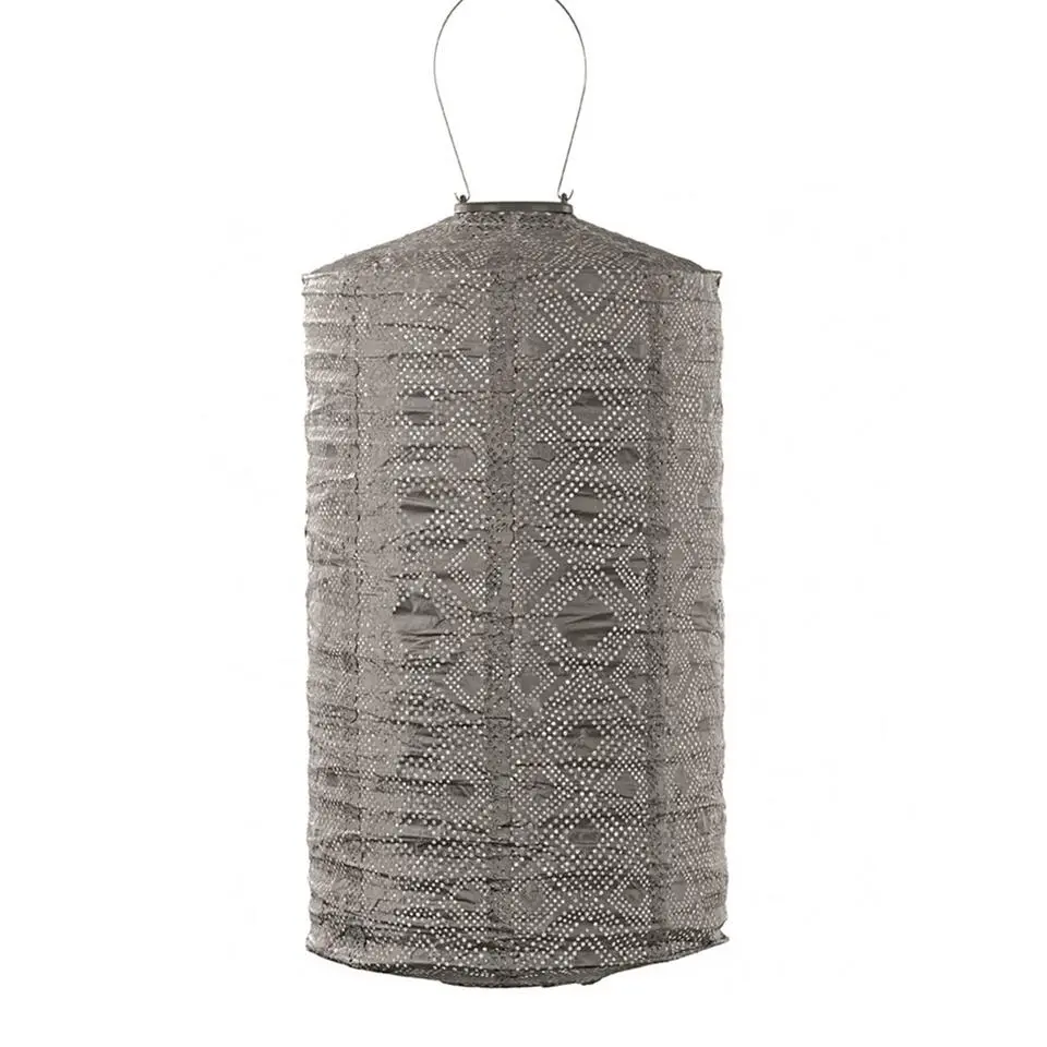 LUMIZ Solar Lampion Mosaic Cylinder - 28 cm - Taupe