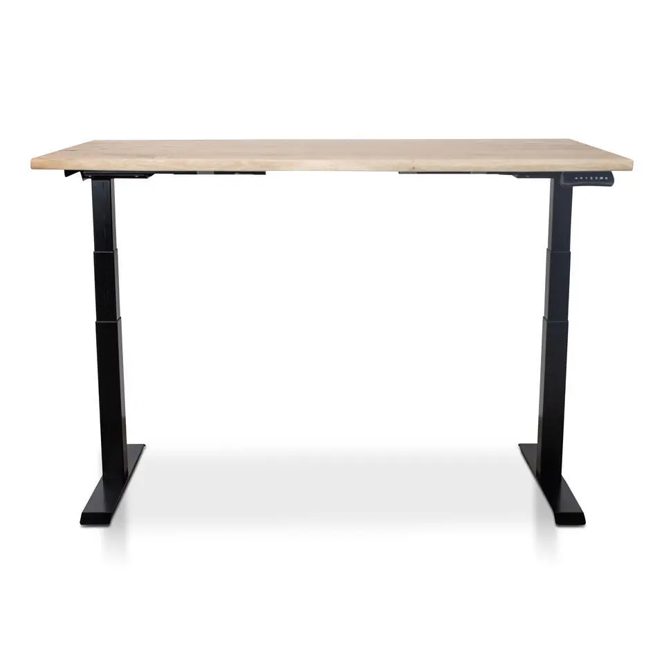 MRC Zit-sta bureau massief boomstamblad 120x80 zwart frame NEN-EN 527