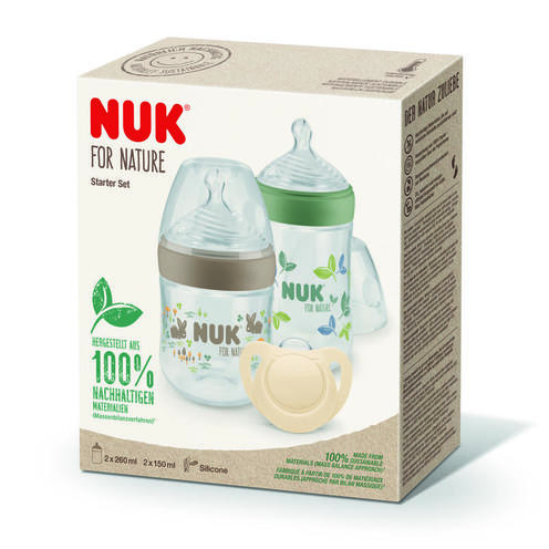 Coffret Star Set Nuk for Nature - 1x260ml + 1x150ml + 1 Sucette T1 - NUK