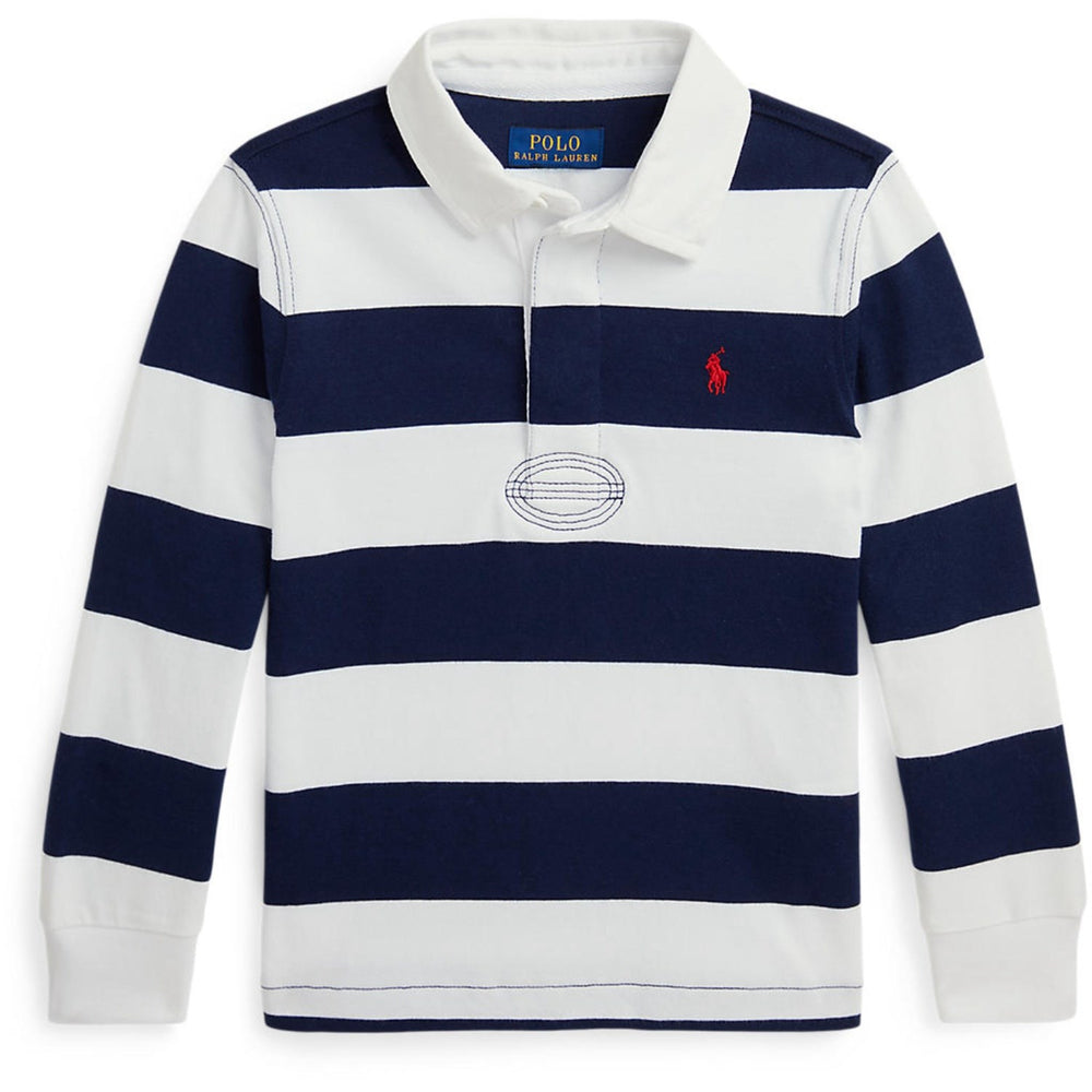 Køb Polo Ralph Lauren White/Cruise Navy Rugby Polo T-Shirt