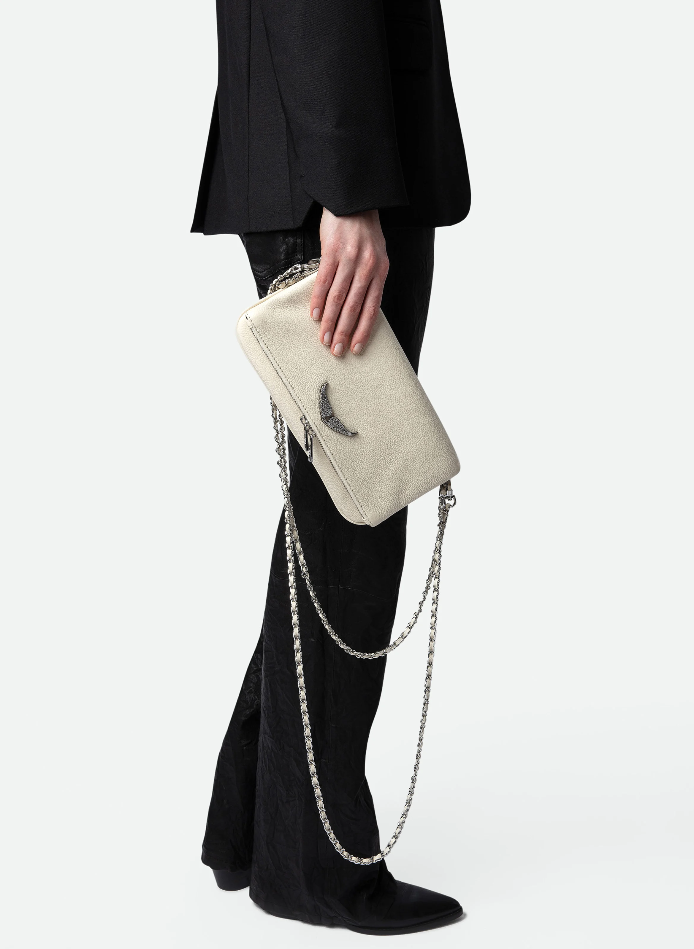 ROCK - Pochette en cuir | Blanc