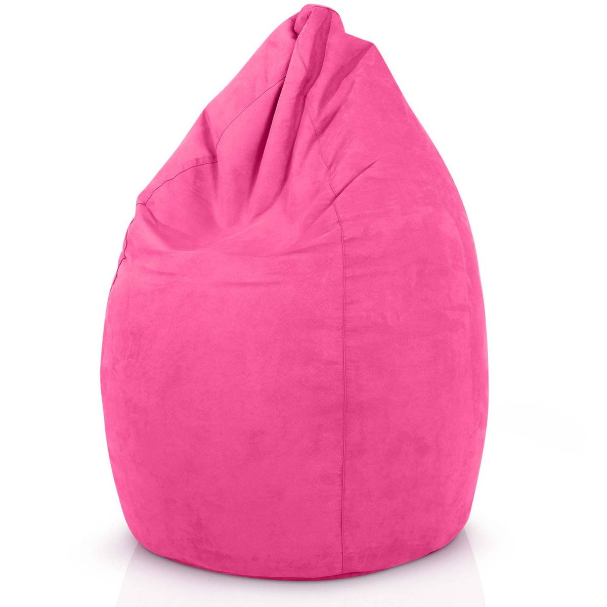 Green Bean Zitzak met rugleuning 60x60x90cm - Binnenzitkussen 220L vulling, comfortabel, wasbaar - Zitzak vloerkussen, loungestoel, voetenbank - roze