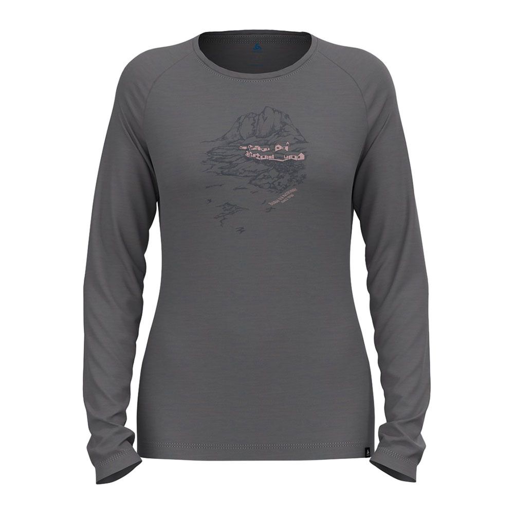 Odlo ASCENT MERINO 200 NORWAY - Tee-shirt Femme grey melange