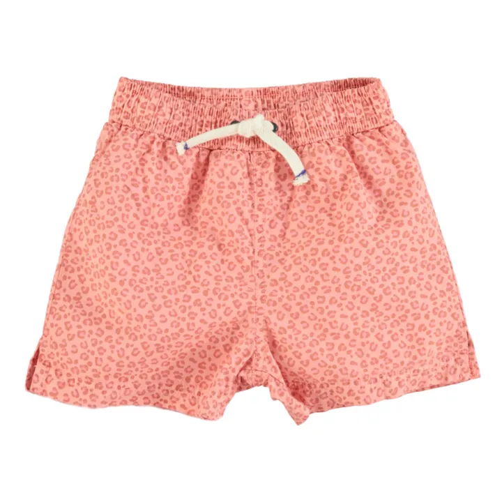 Piupiuchick Short de Bain Léopard Matière Recyclée | Rose pêche
