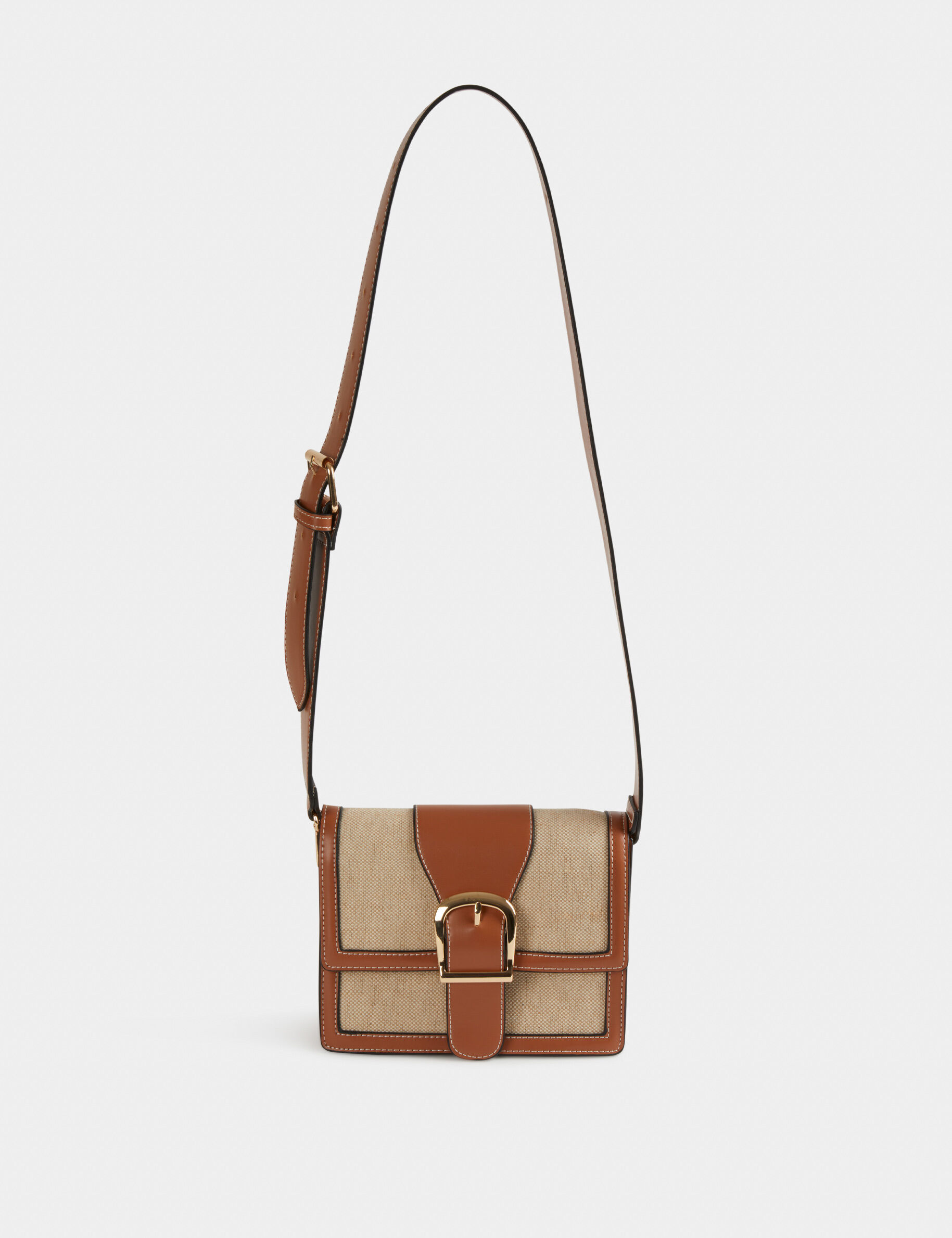 Sac à rabat avec boucle marron femme - marron