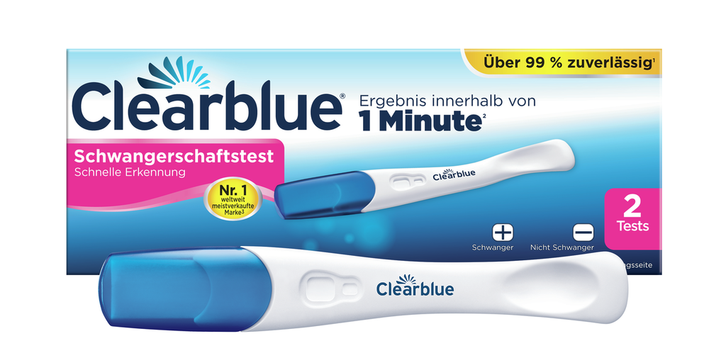 CLEARBLUE Schwangerschaftstest<br>2 Stück, Schnelle Erkennung