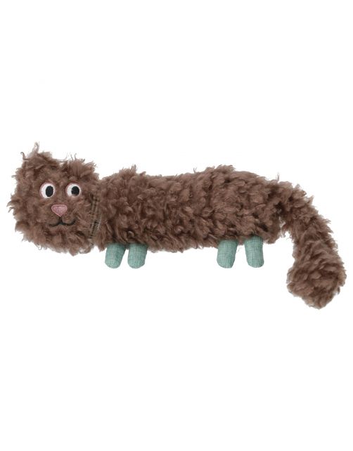Adori Speelgoed Fluff Kat - Kattenspeelgoed - 33.5x11x4 cm Bruin