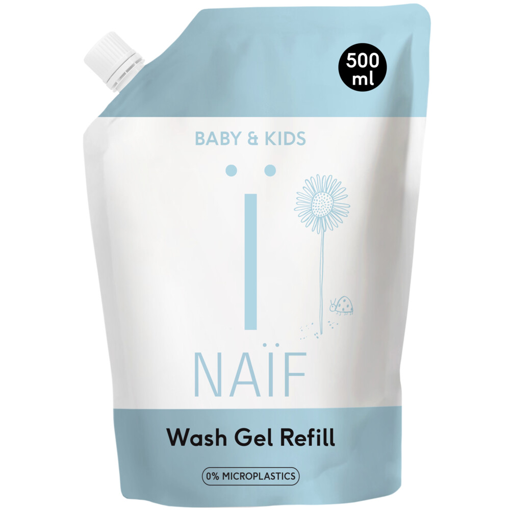 Naif Reinigende Wasgel voor Baby & Kids Navulverpakking500 ml
