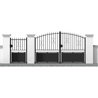 Portail Jardimat métal Gordes noir - 300 x h.150/170 cm