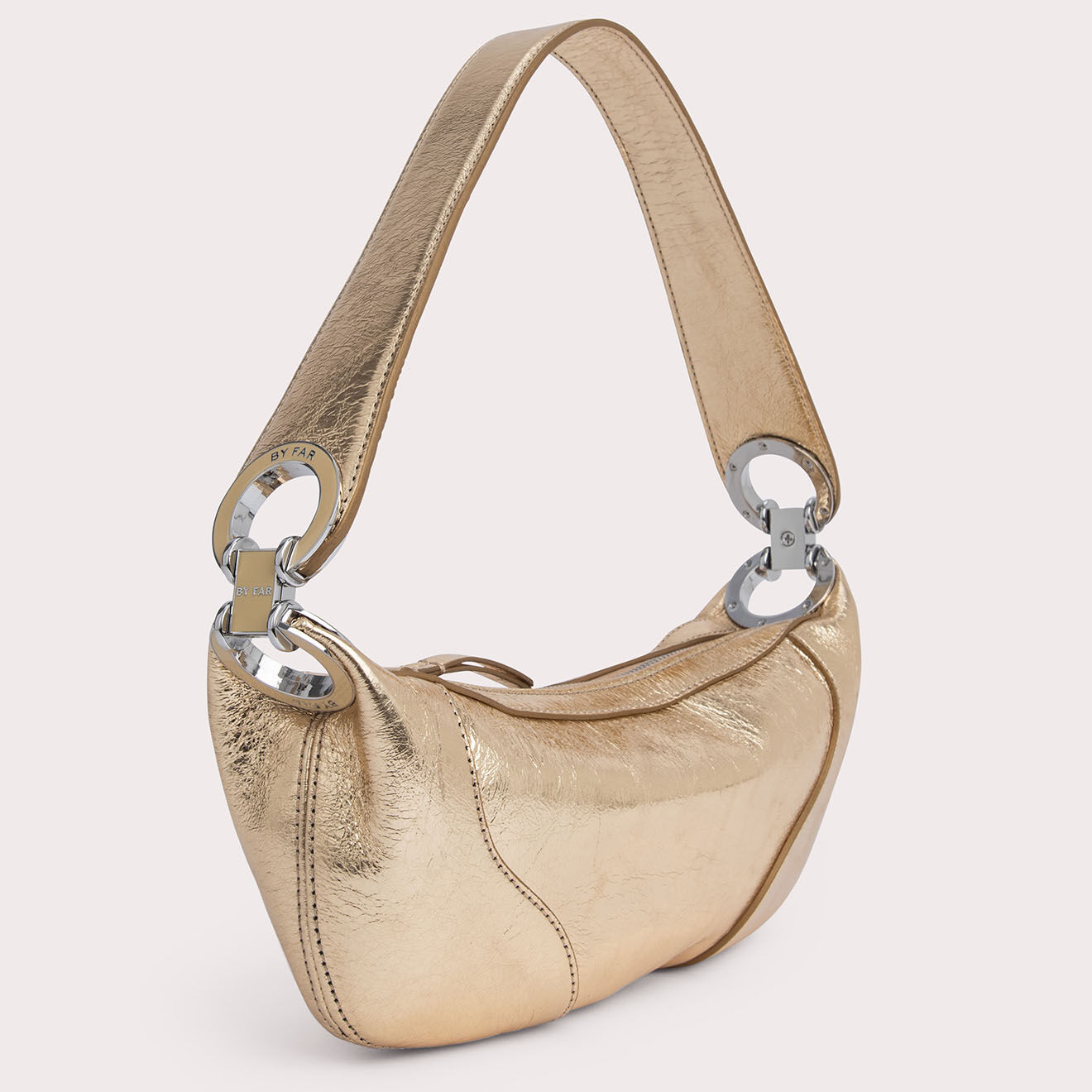 By Far Sac à main en Cuir Mini Amira doré -  14x28x7 cm