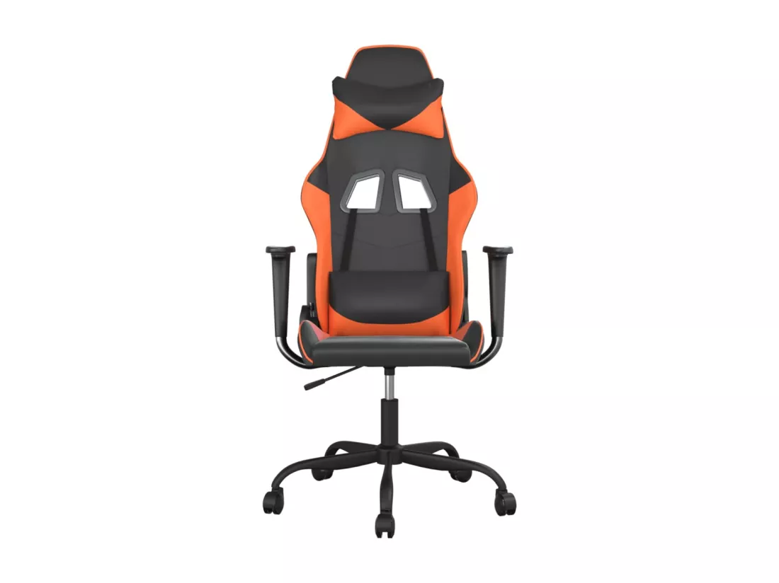 Chaise de jeu de massage Noir et orange Similicuir
