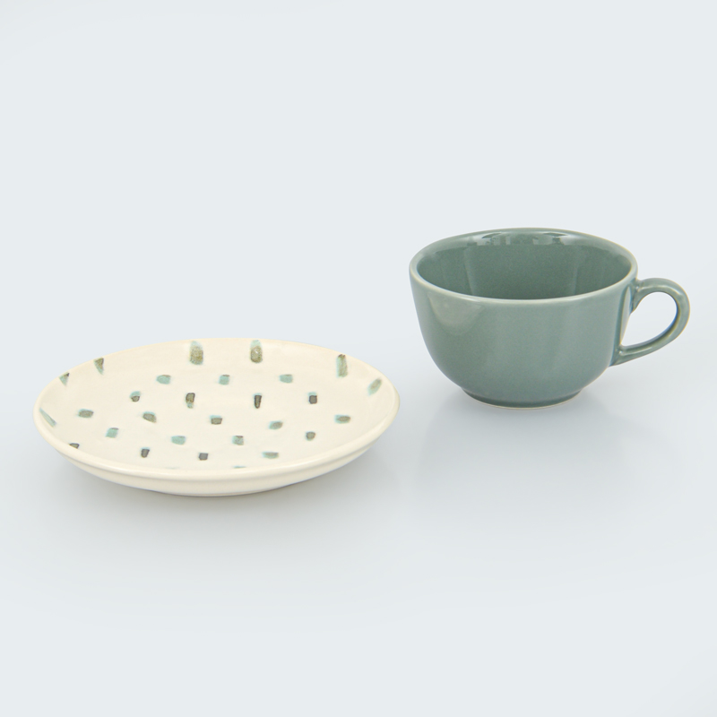 Tasse et sous tasse 'Isae' en grès 20cl
