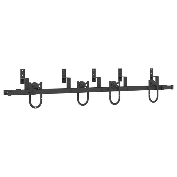 Kit de Ferragens para Porta Deslizante 183 cm Aço Preto - 2489808183