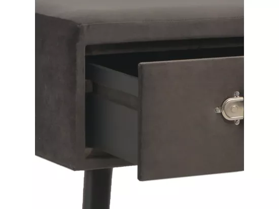 Banc avec tiroirs 80 cm Gris Velours