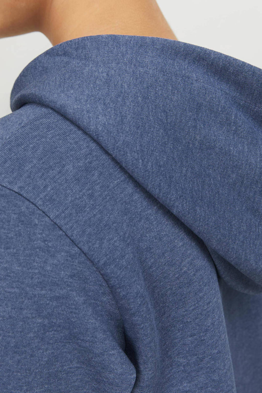JACK & JONES hoodie JJELOGOmet tekst blauw/geel