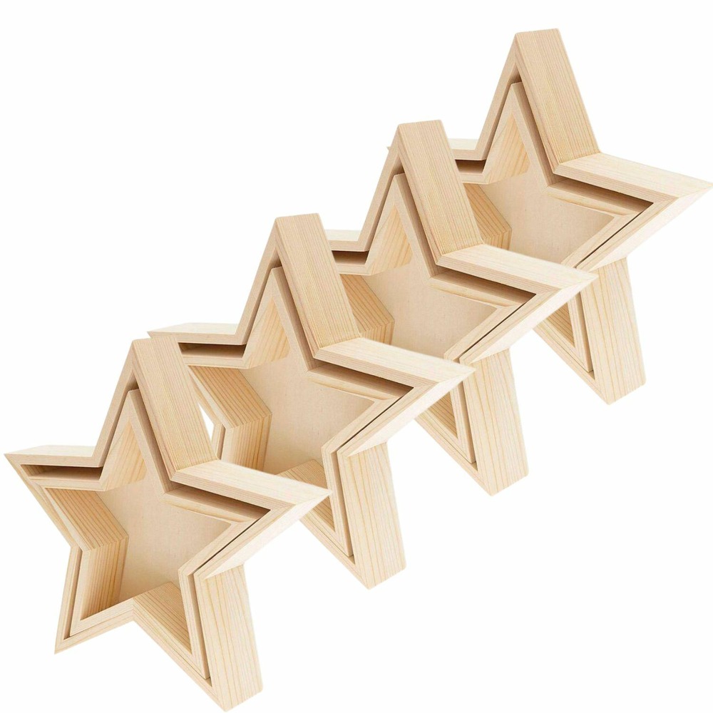 8 plateaux en bois étoile