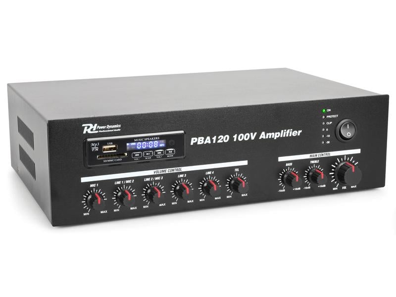 Power Dynamics Verstärker Pro PBA120 100 V Verstärker 120W, USB/MP3