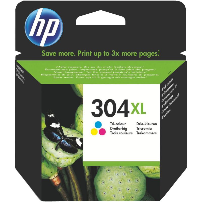 HP 304XL Cartouche encre haute capacité 3 couleurs pour imprimante jet d'encre