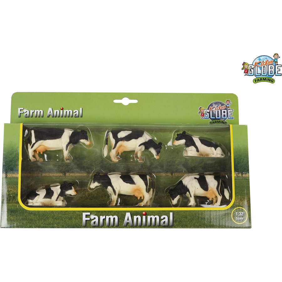Kids Globe Farming Kühe für Bauernhof Weiß, Schwarz Weiß