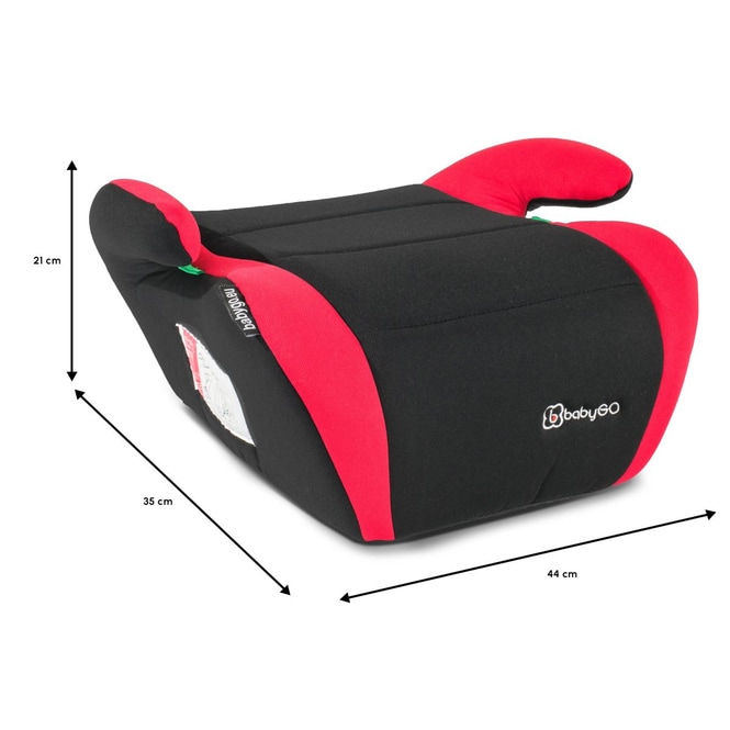 babyGO - Sitzerhöhung BOOSTER i-Size - schwarz/rot