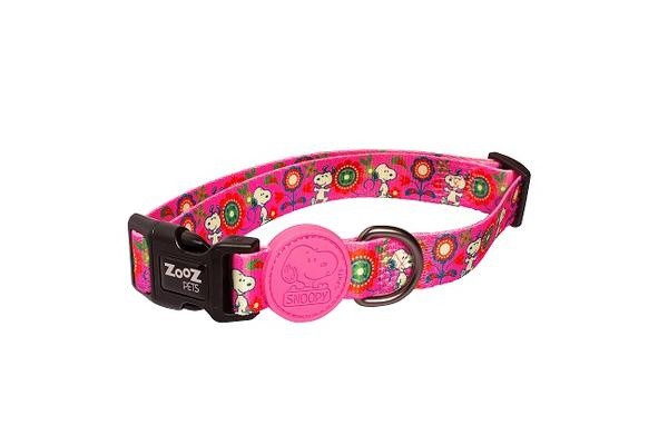 Coleira rosa para cachorro do Snoopy