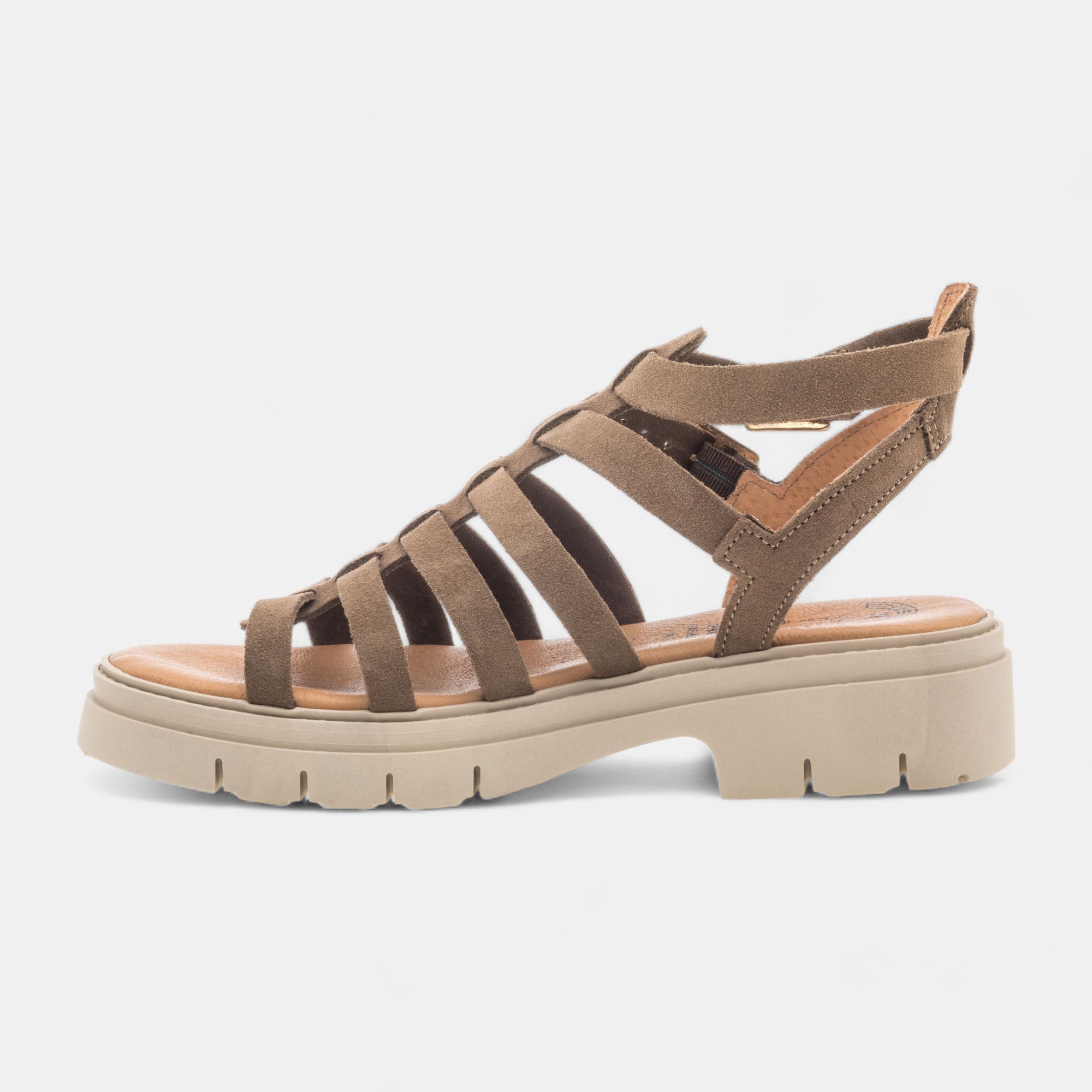 Sandales Femme en cuir taupe
