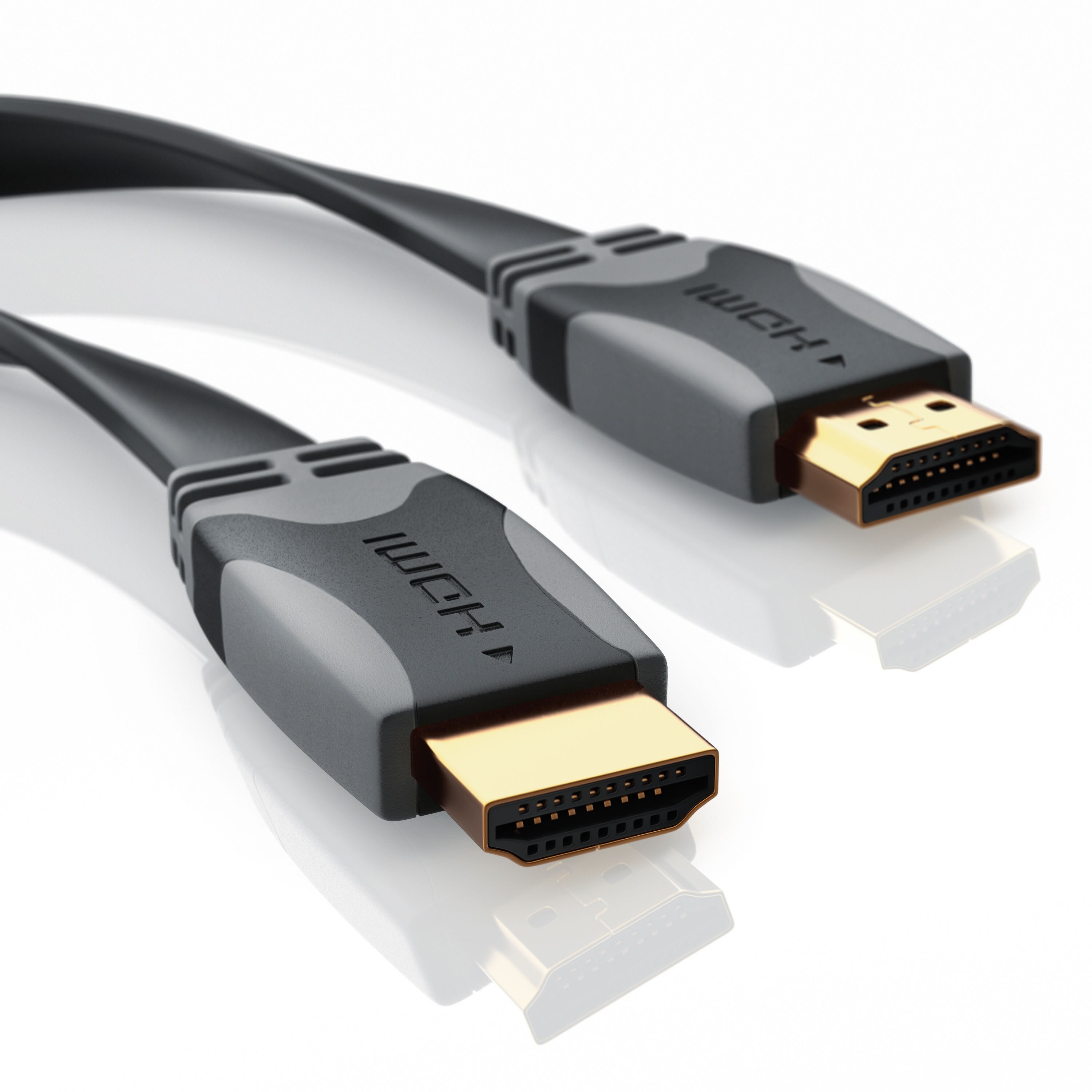 CSL HDMI-Kabel 1.4a, Full HD Flachband-Kabel 1920 x 1080p 60Hz, 3D, Ethernet, CEC, ARC, HDMI Typ A - 5m