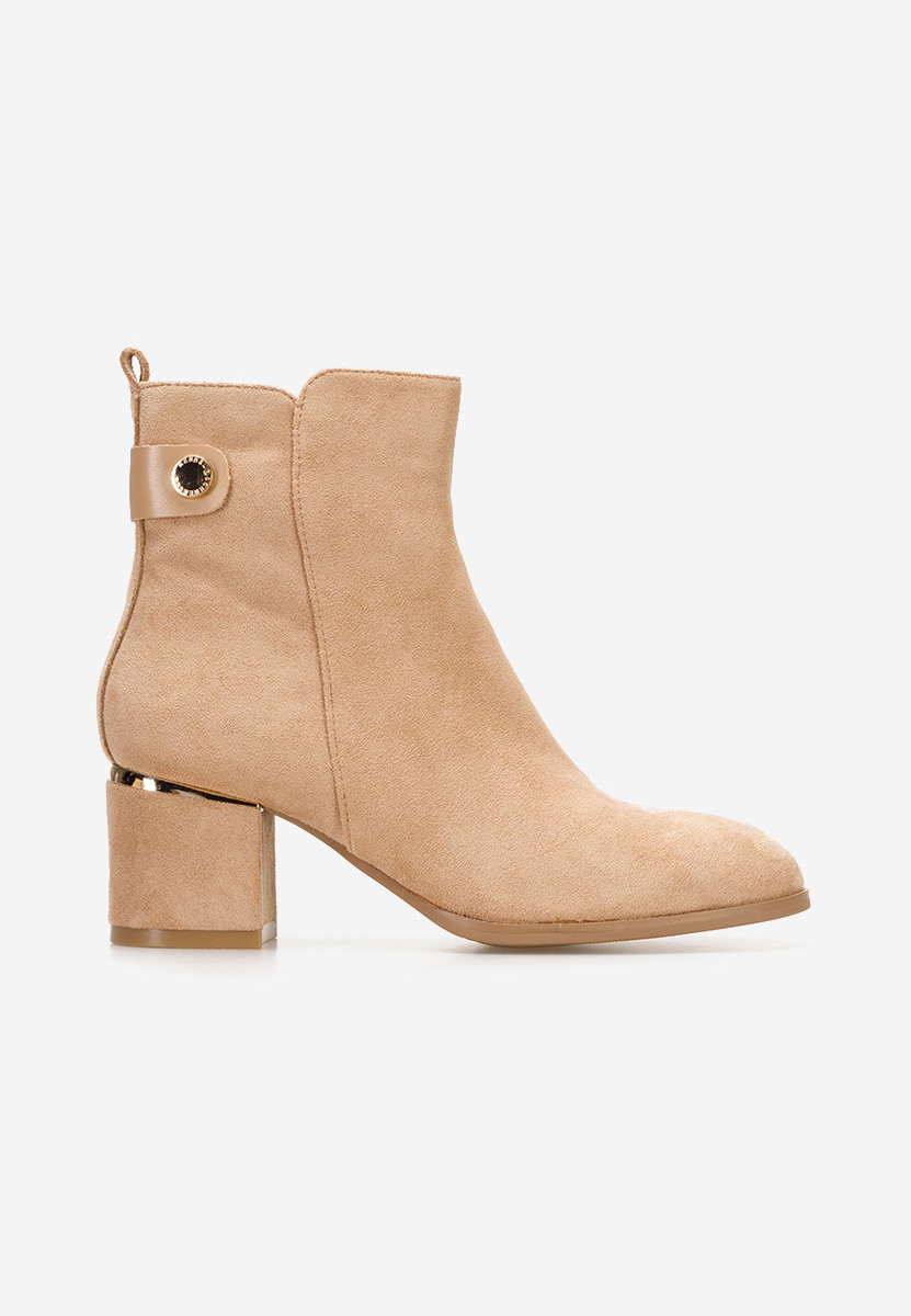 Bottines à gros talon kaki Sikora