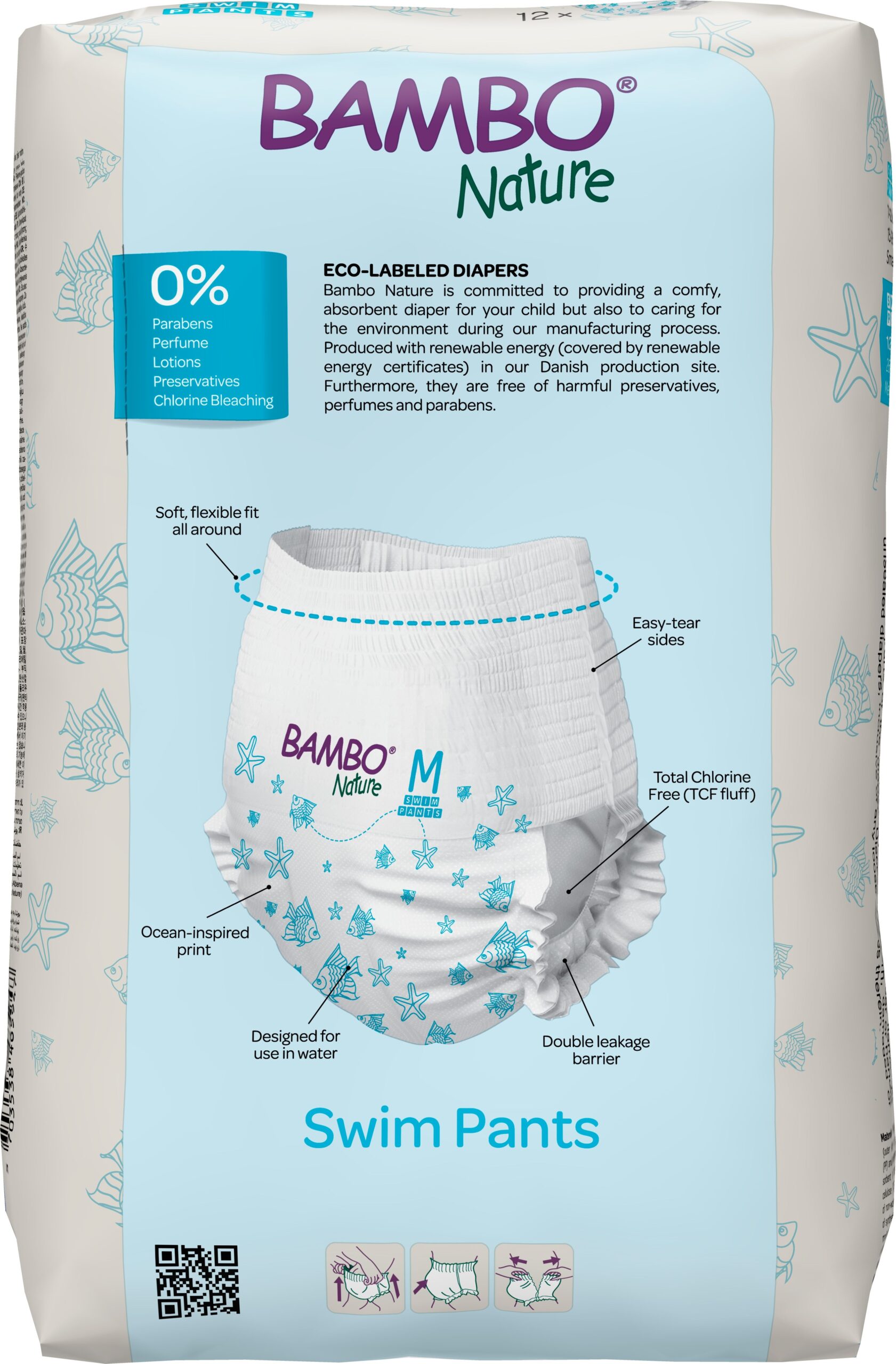 Bambo Nature Zwembroekjes M 12+Kg (12 stuks)