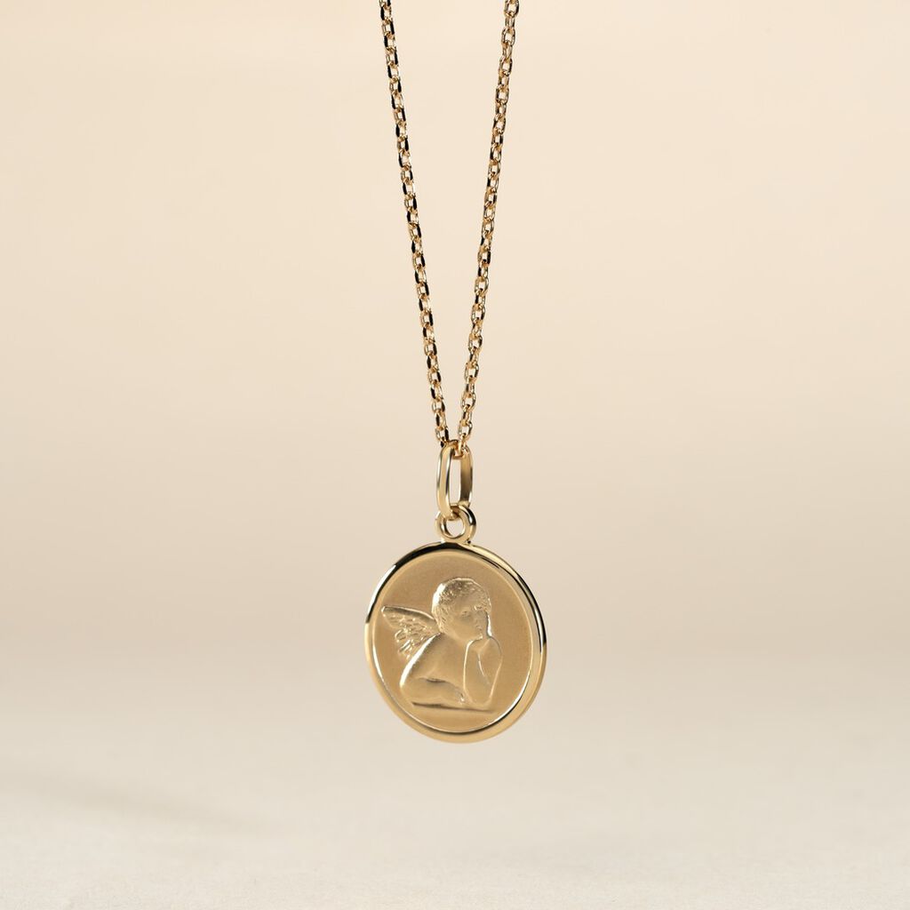 Pendentif Ange Rond Or Jaune