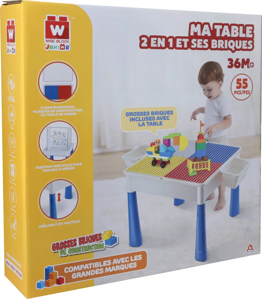 WISE BLOCK - MA TABLE 2 EN 1 ET SES BRIQUES