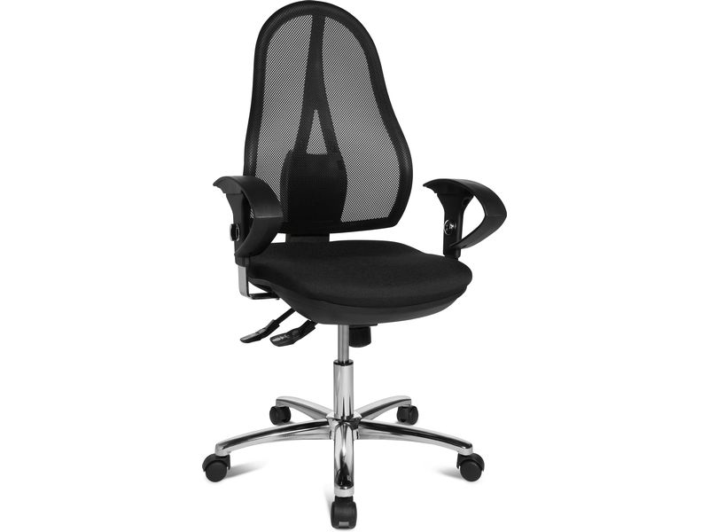 Topstar Bürostuhl Open Point Syncro Deluxe, Schwarz Drehstuhl in Netz-Optik